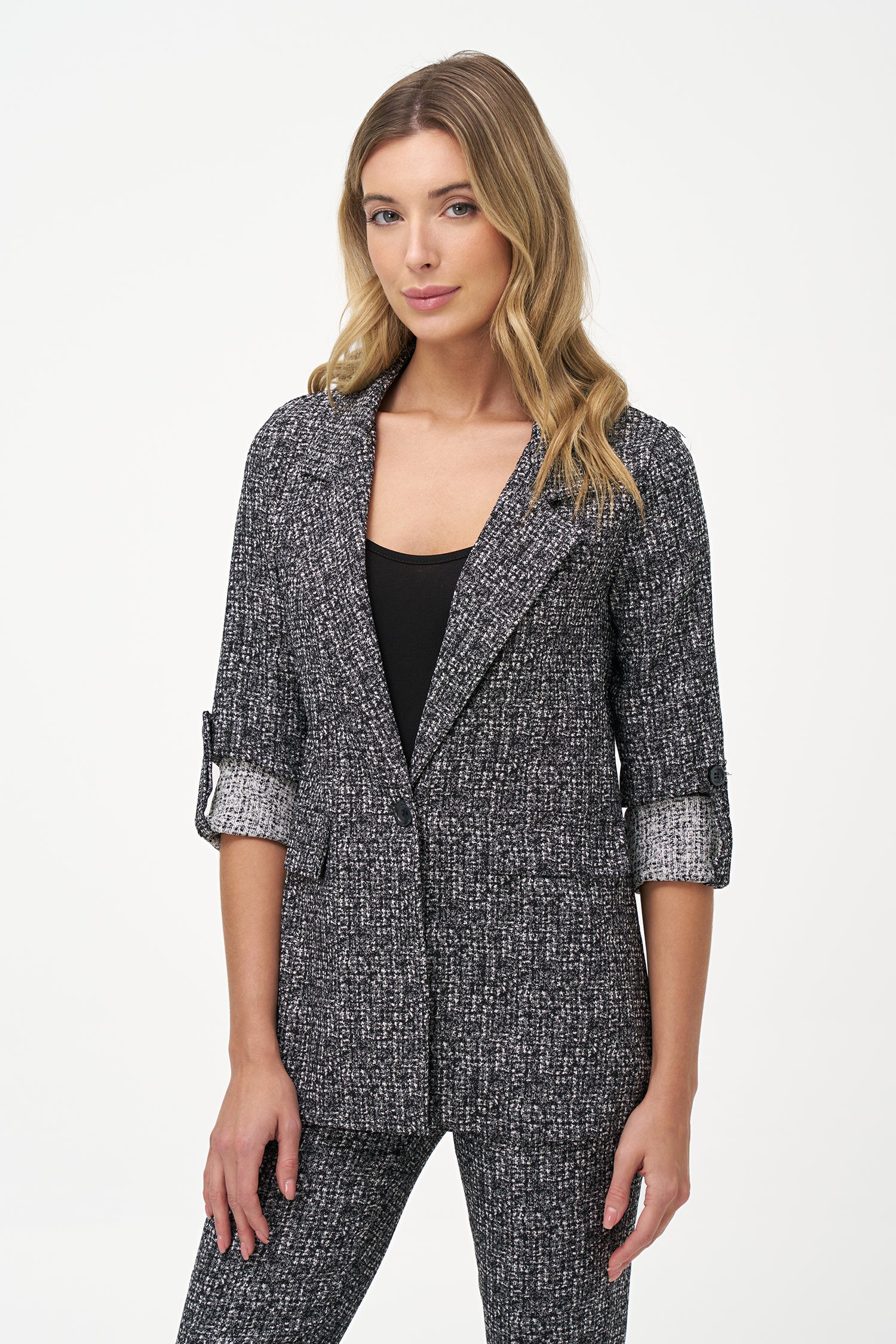 Women's Knit Single-Breasted Blazer
