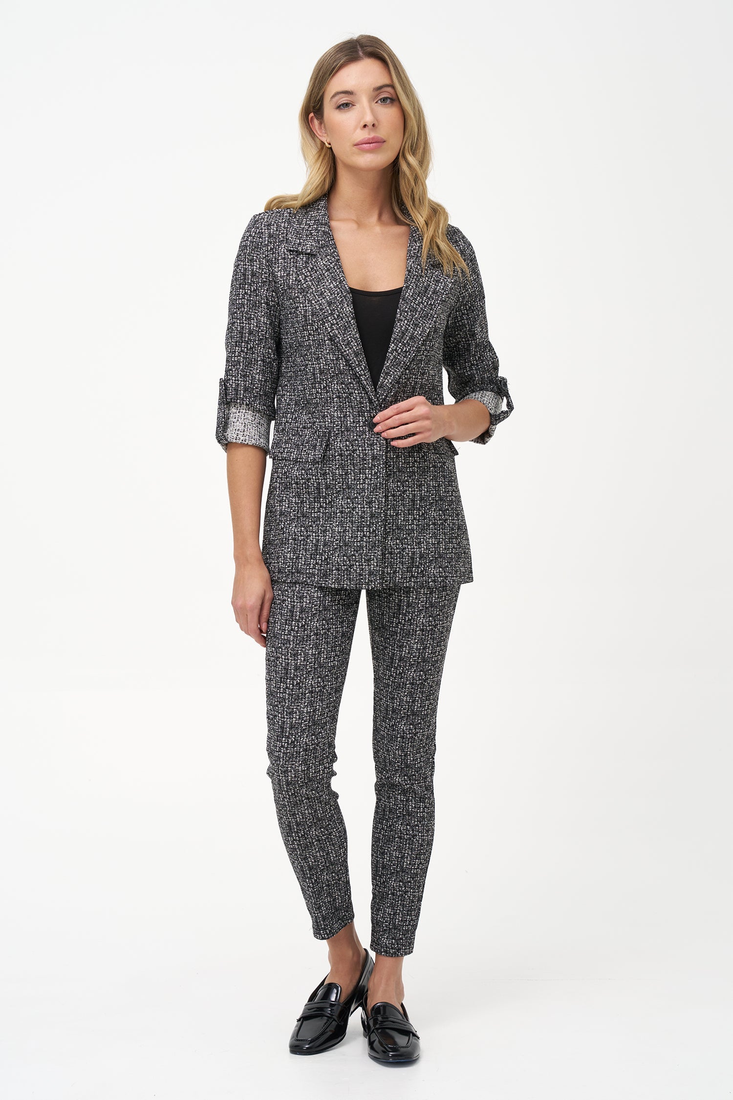 Women's Knit Single-Breasted Blazer