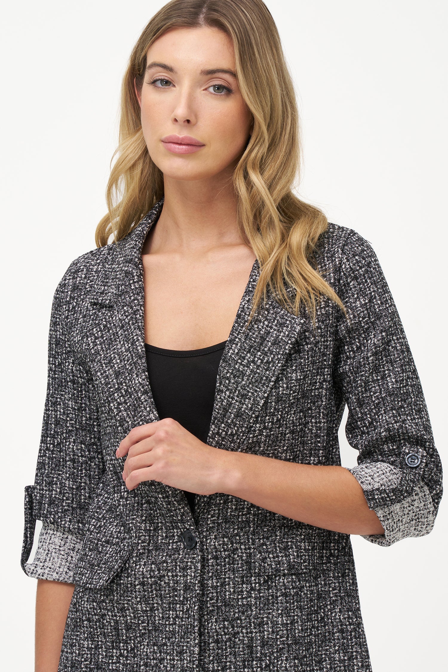 Women's Knit Single-Breasted Blazer