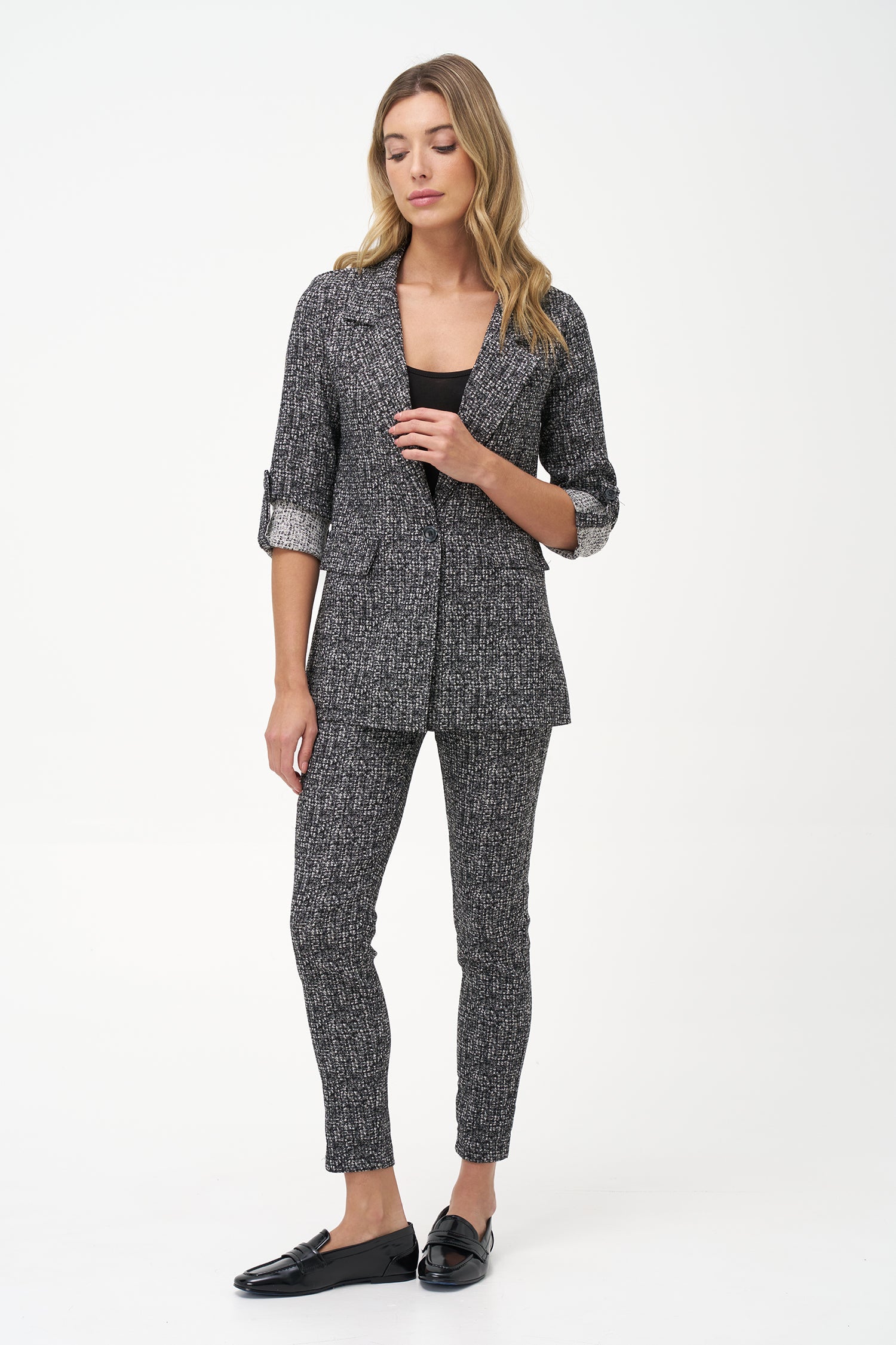Women's Knit Single-Breasted Blazer