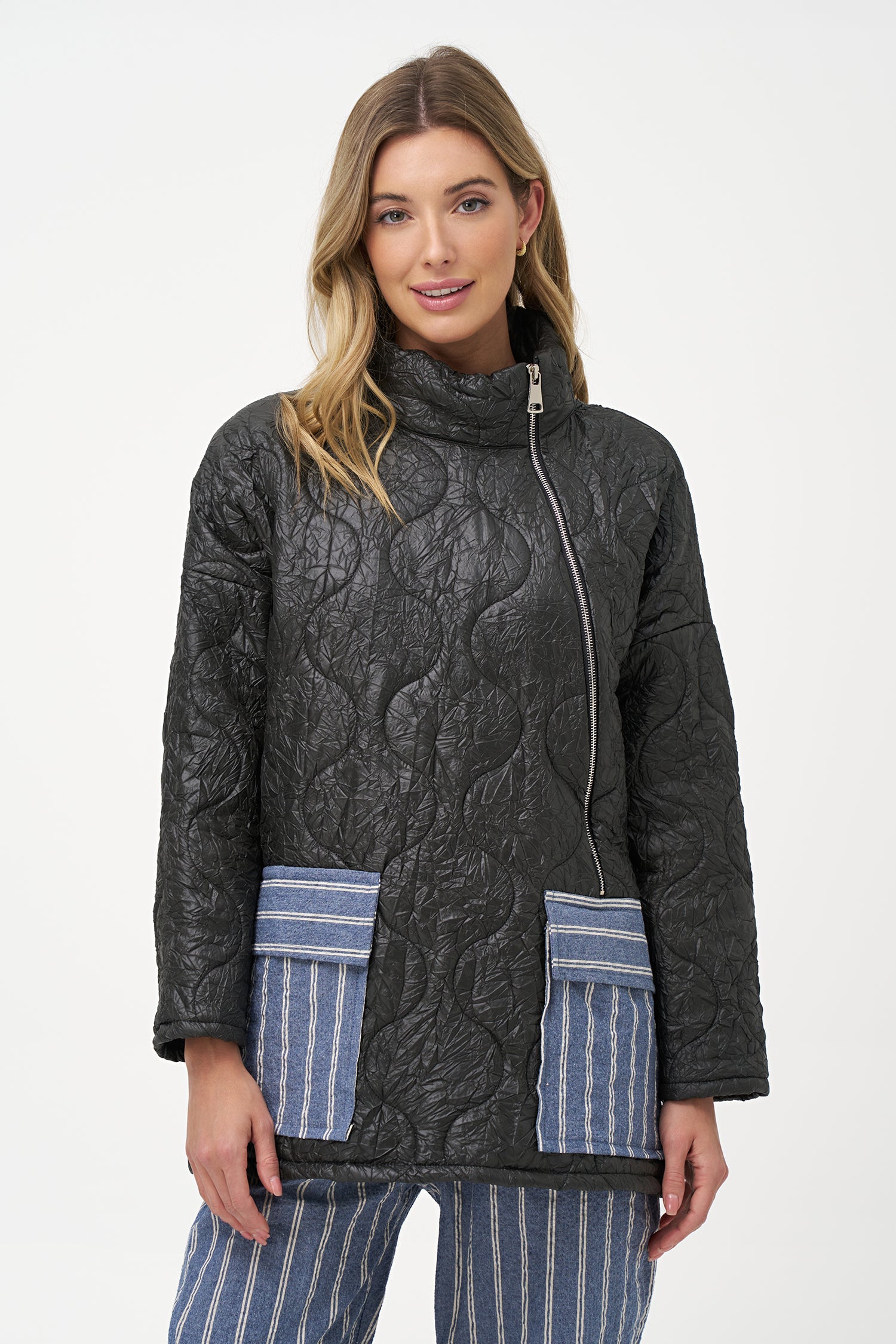 Veste matelassée tissée zippée pour femme
