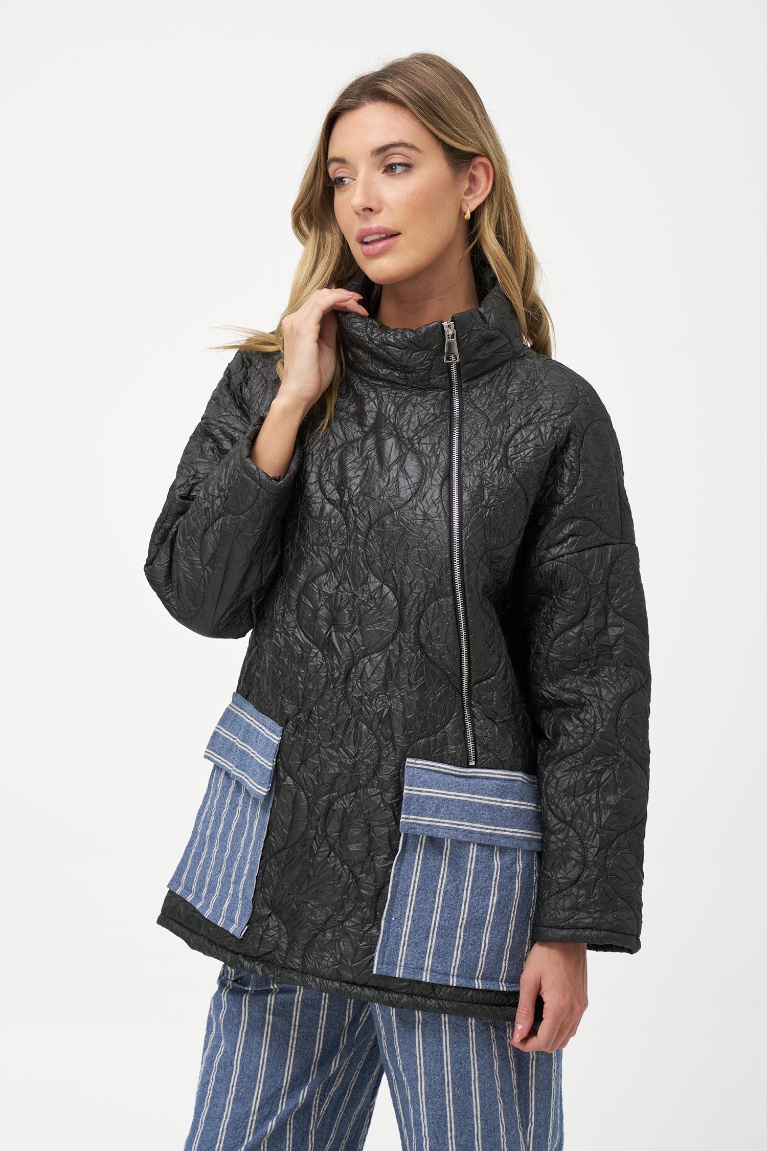 Veste matelassée tissée zippée pour femme