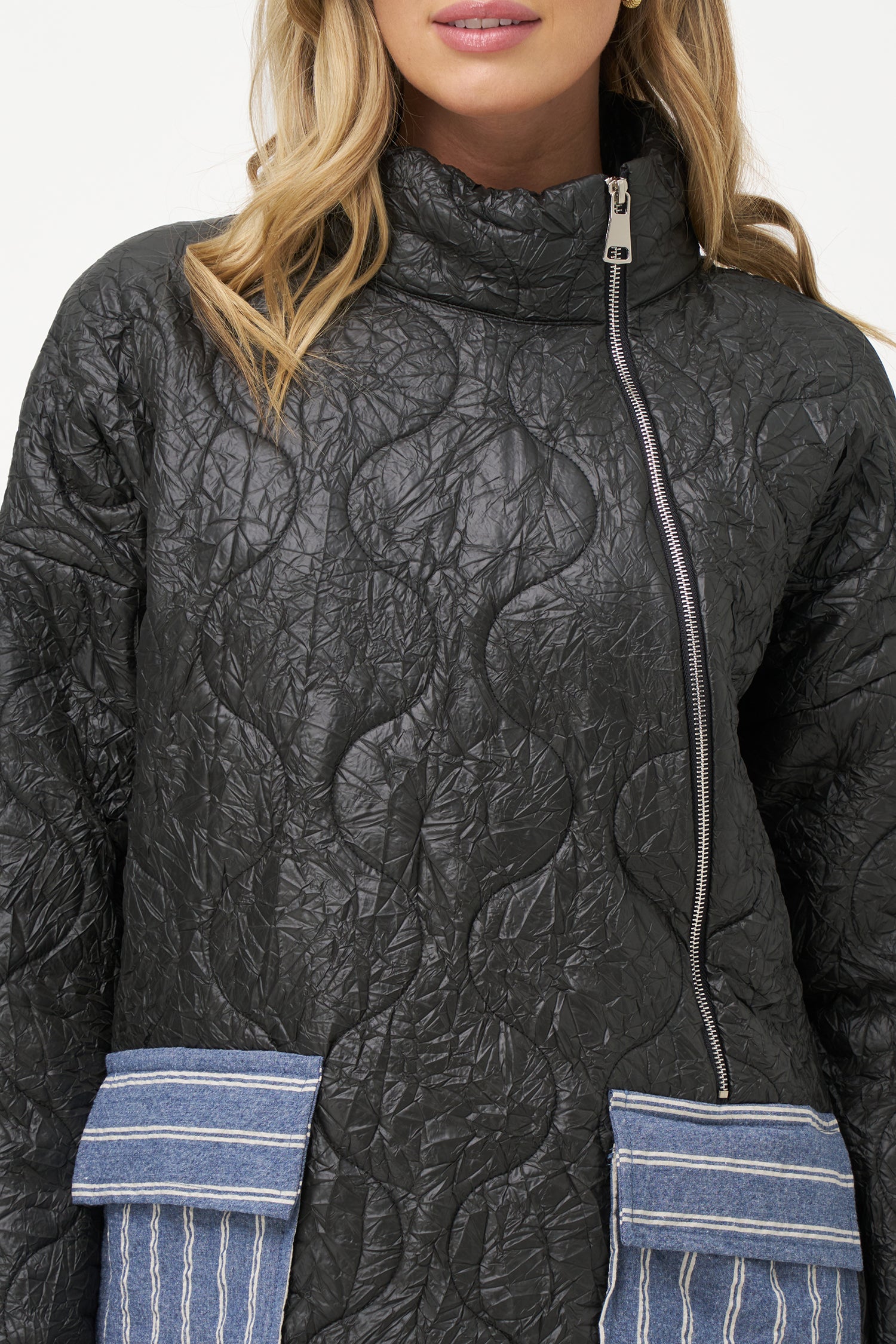 Veste matelassée tissée zippée pour femme