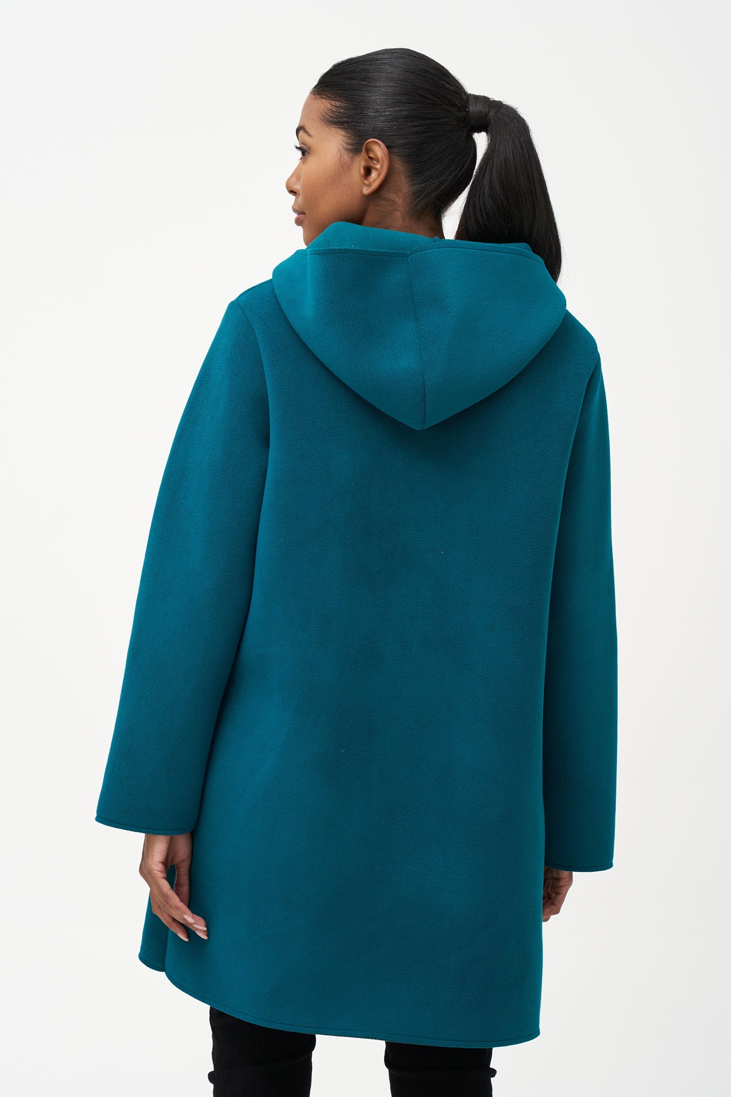 Manteau mi-long boutonné tissé pour femme
