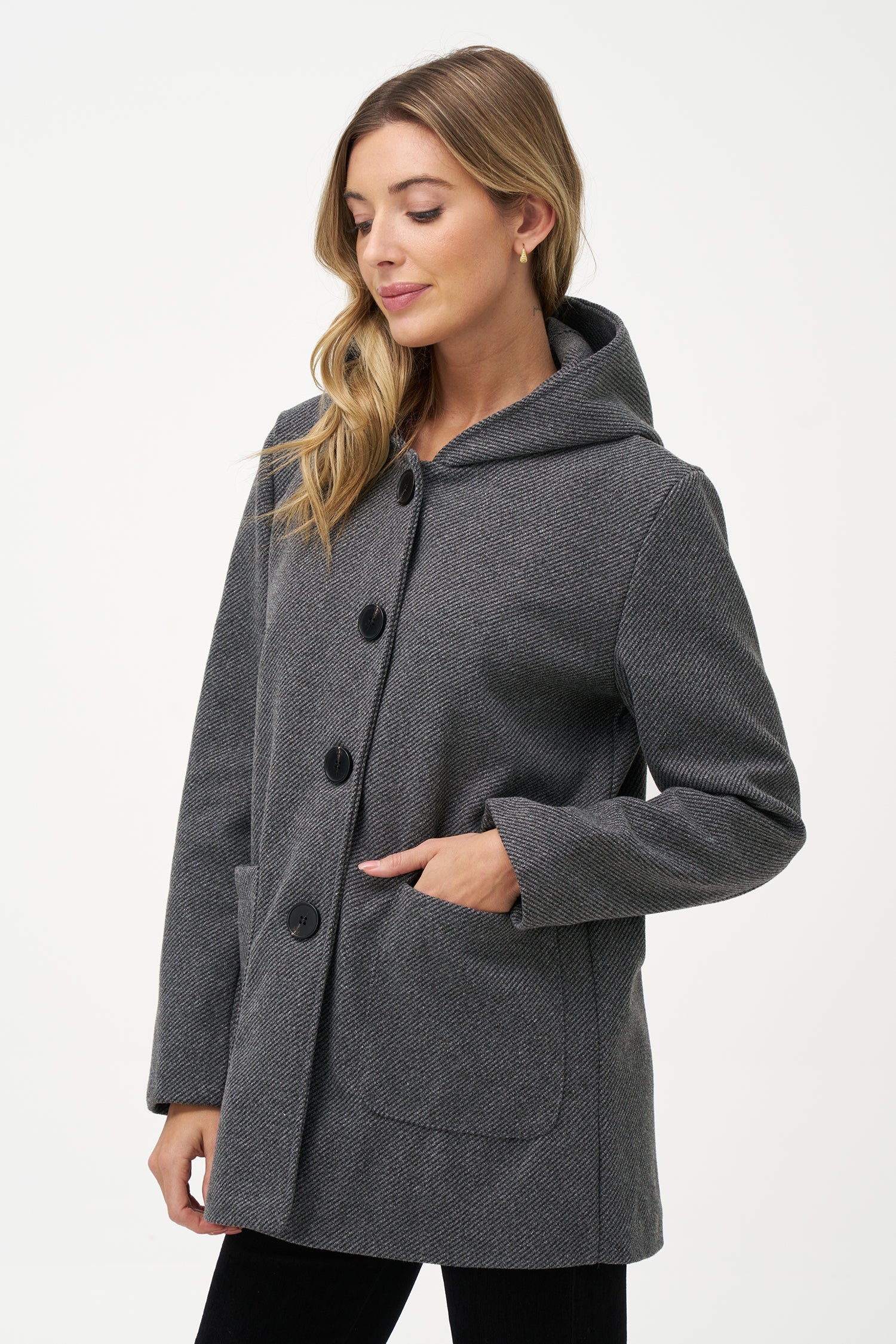 Manteau tissé mi-long pour femme