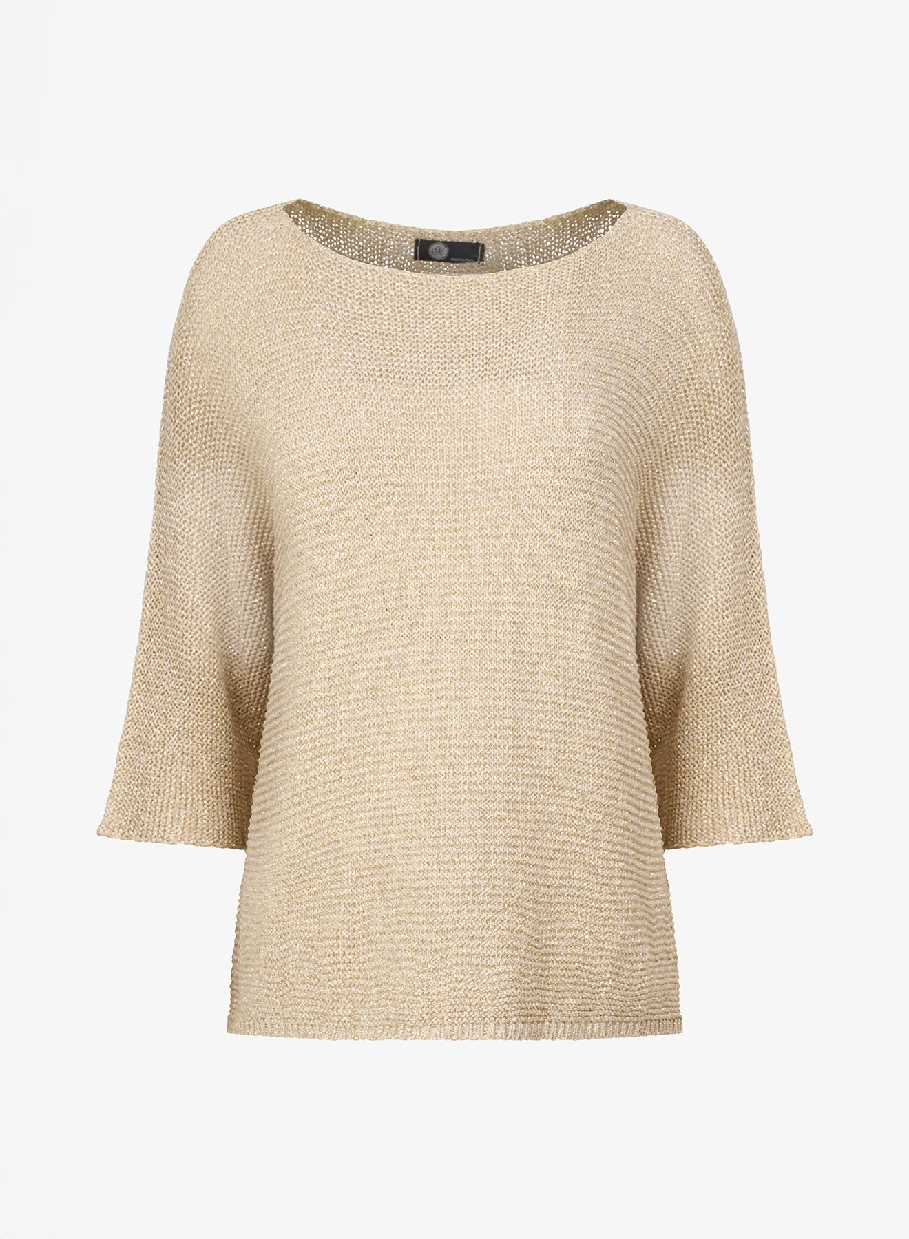 Women’s knit boat-neck sweater, with 3/4th length sleeves