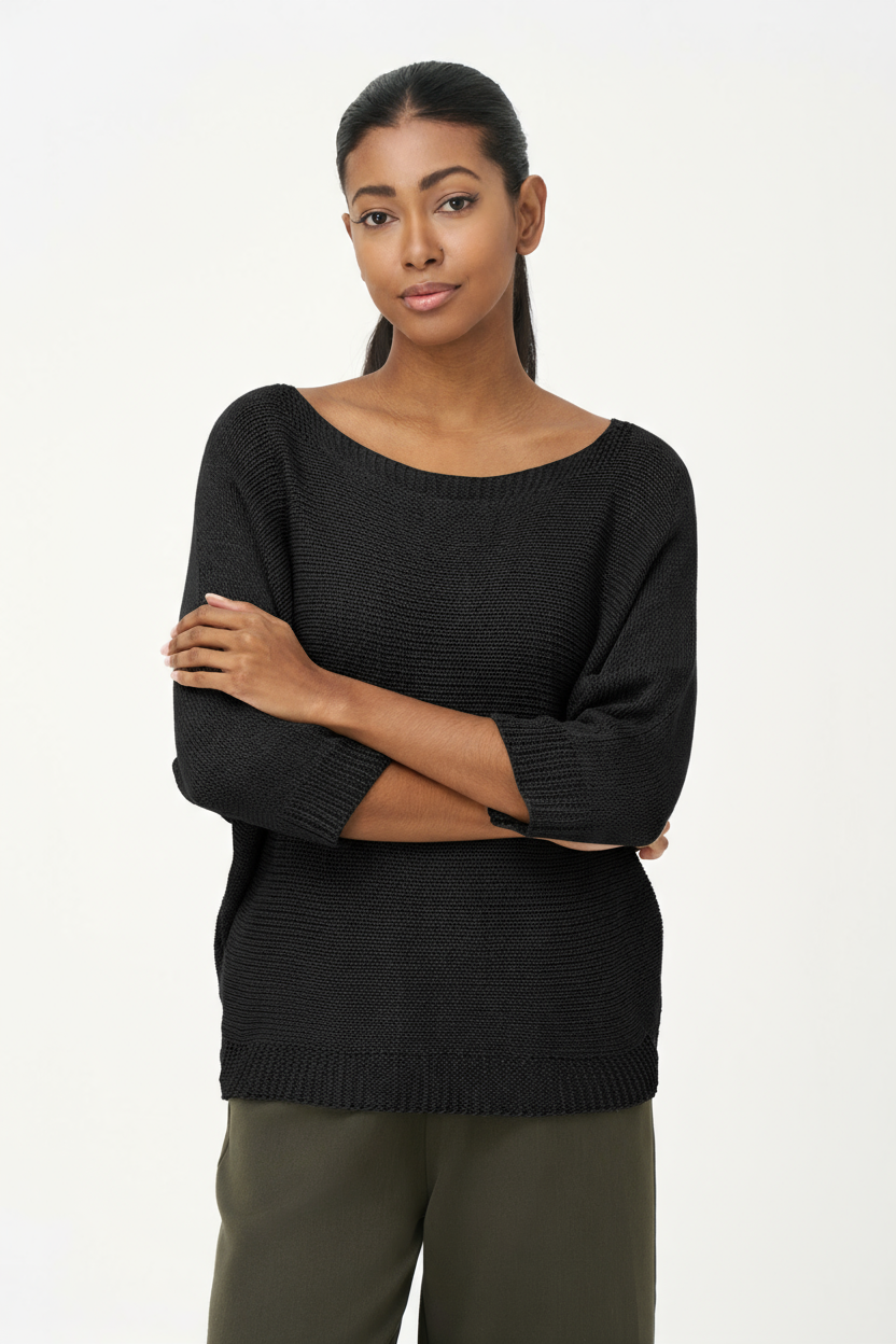 Women's Knit Boat-Neck Sweater