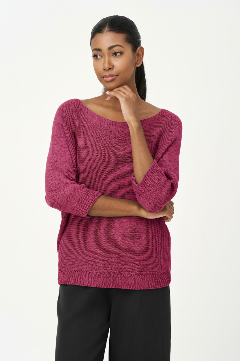 Women's Knit Boat-Neck Sweater