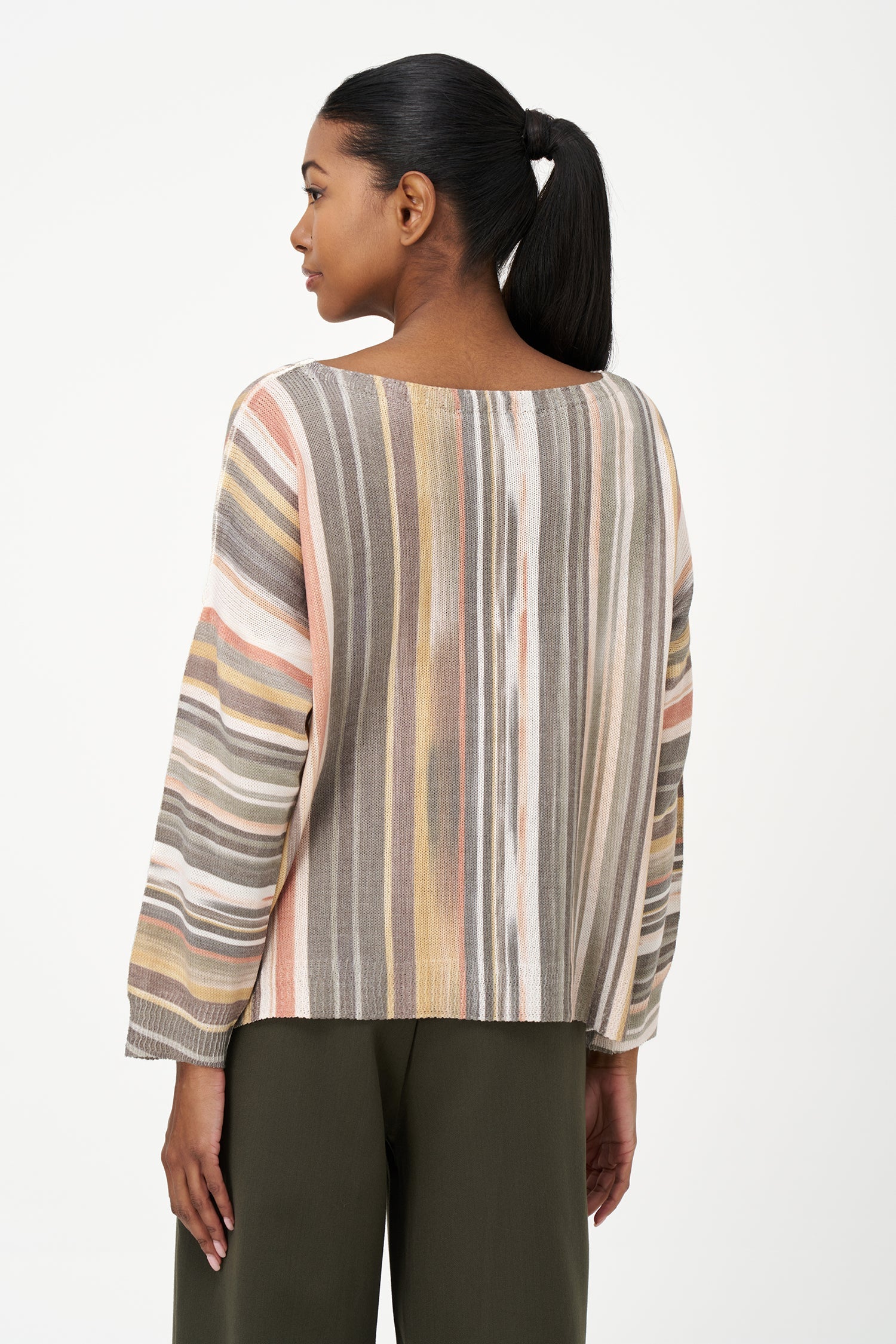 Women's Knit Wide-Neck Printed Sweater