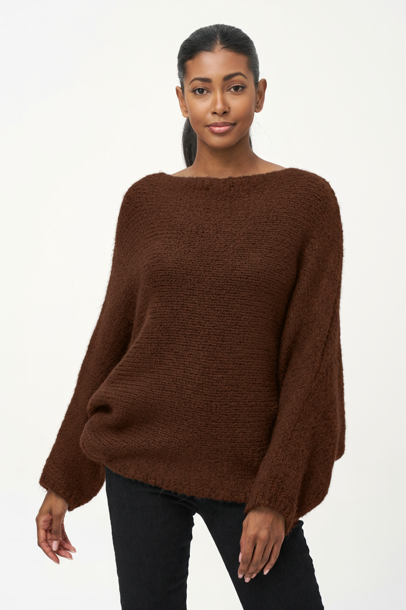 Women's Knit Boat-Neck Sweater