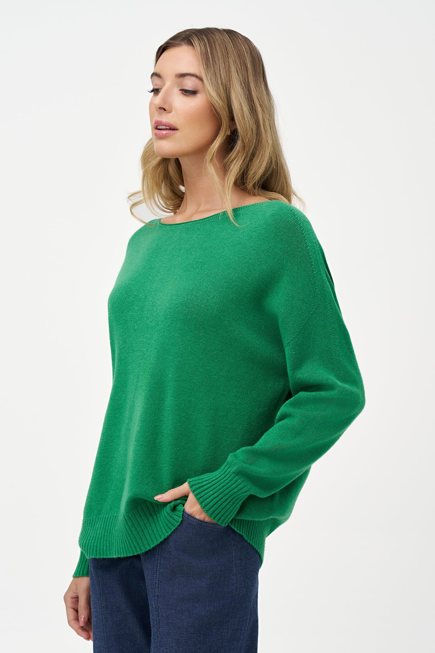 Women's Knit Wide Crew-Neckline Sweater