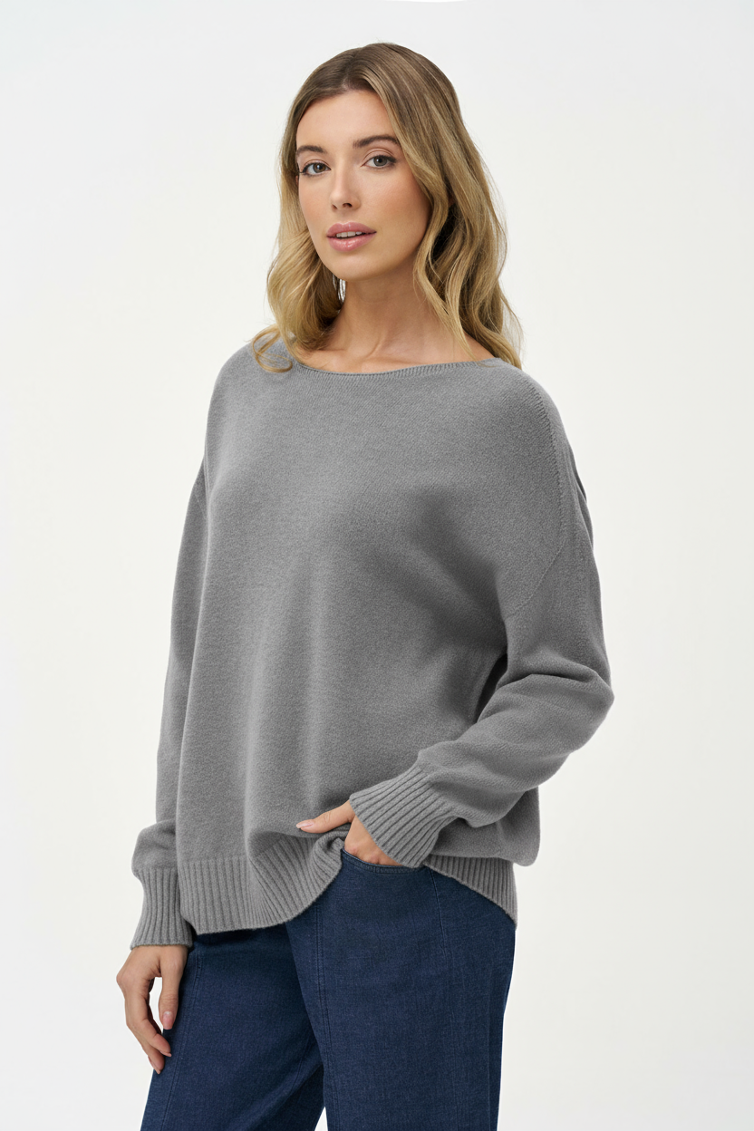 Women's Knit Wide Crew-Neckline Sweater