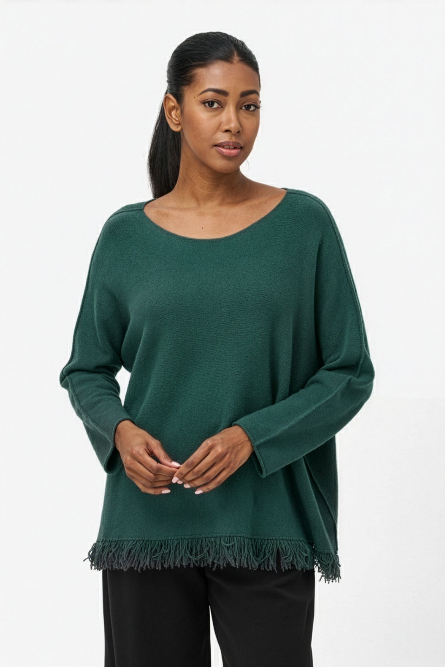 Women's Boat-Neck Long Sleeve Sweater