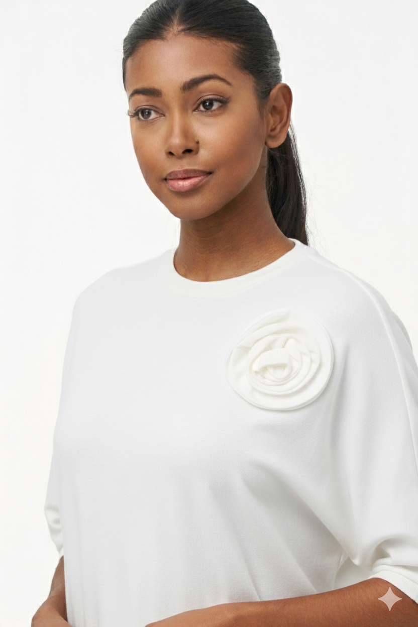 Women's Knit Short Sleeve Crew-Neck Sweater