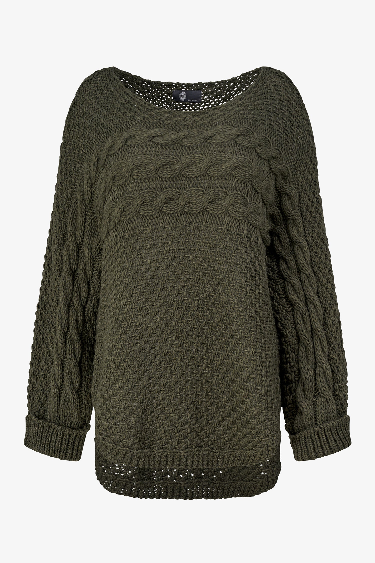 Women's Wide-Neck Cable Knit Sweater