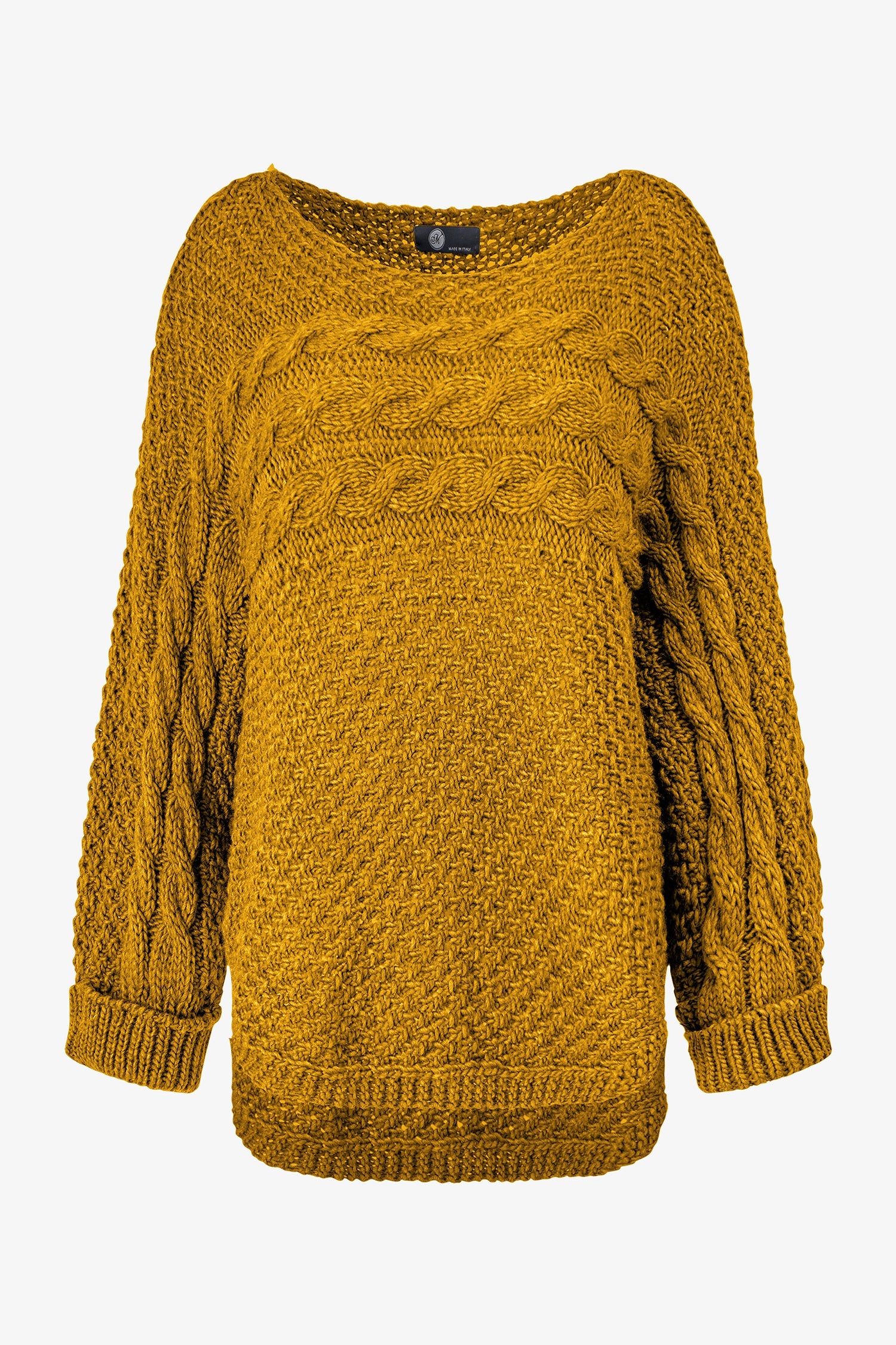 Women's Wide-Neck Cable Knit Sweater
