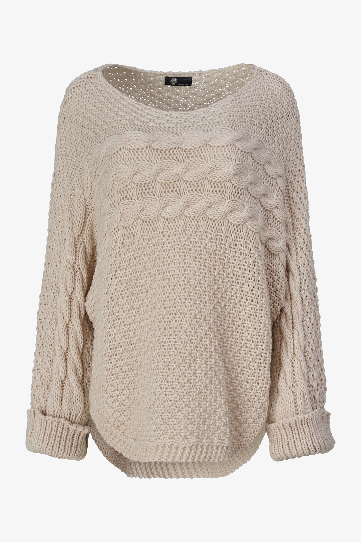 Women's Wide-Neck Cable Knit Sweater