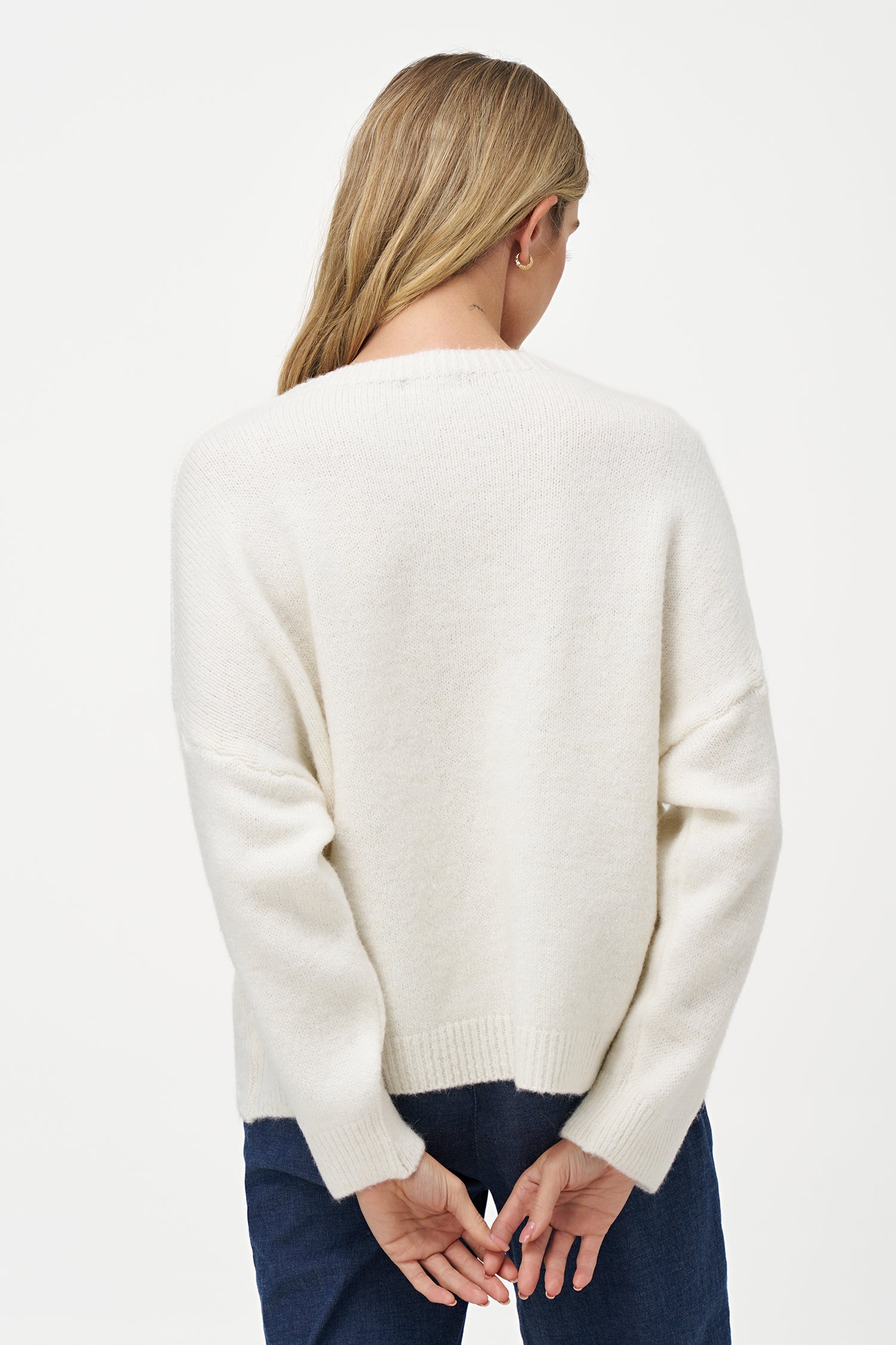 Women's Knit Crew-Neck Long Sleeve Sweater