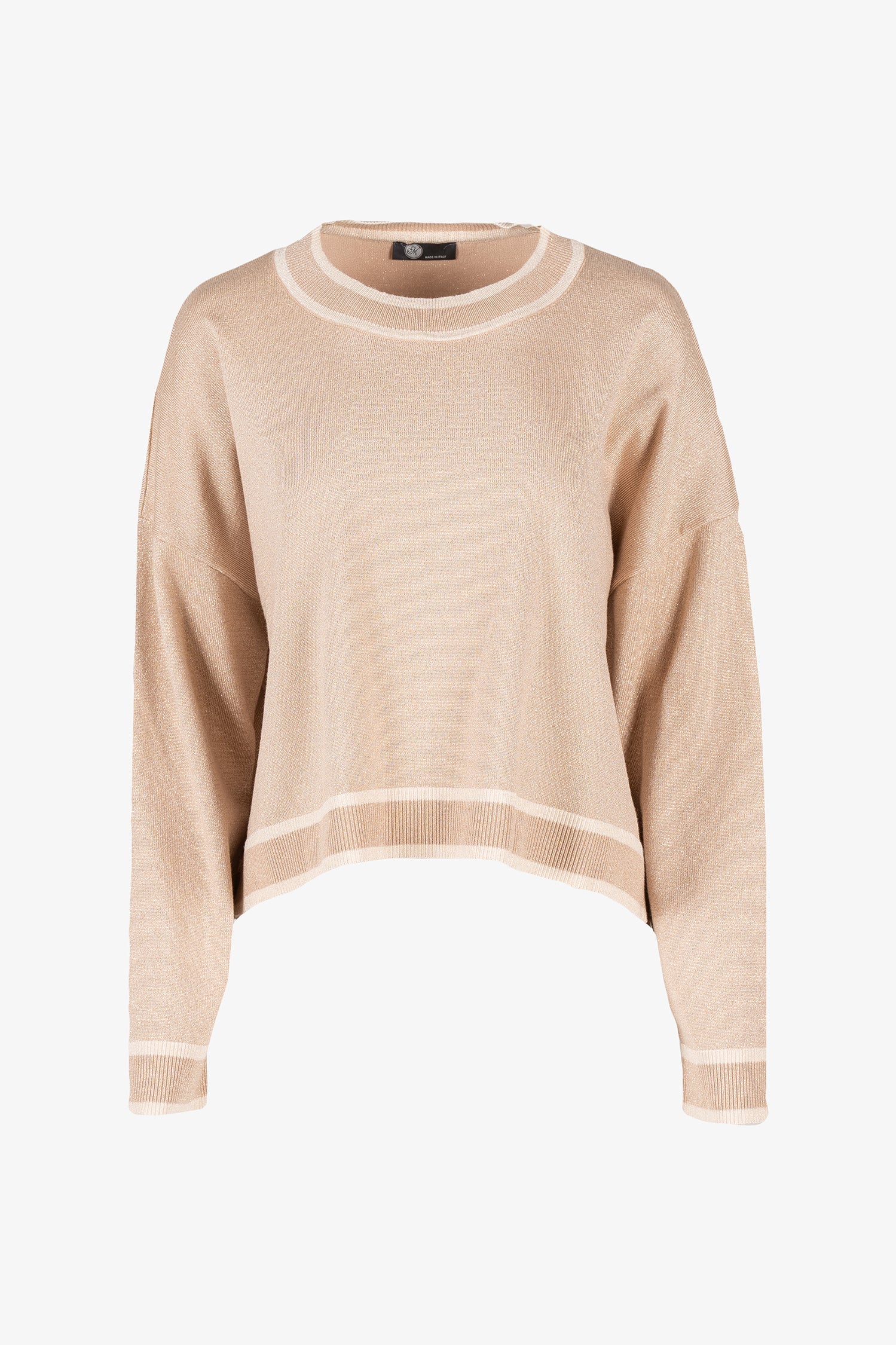 Women's knit crew-neck sweater, with long sleeves