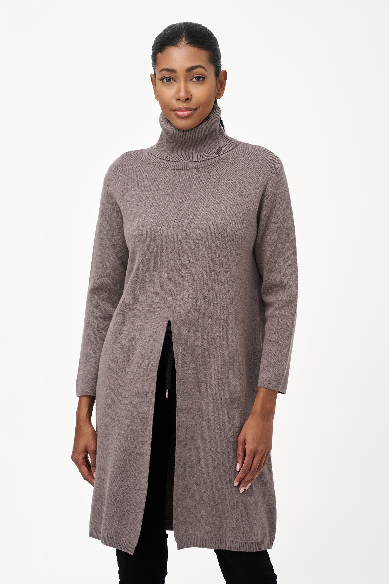 Women's Knit Turtleneck Tunic Sweater